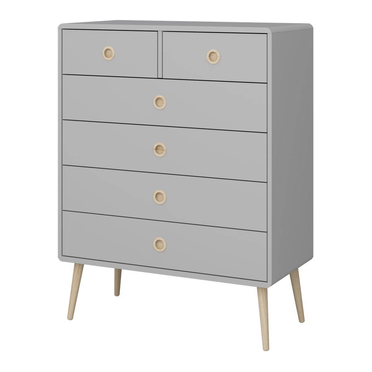 Steens Softline Grey 2+4 Drawer Chest of Drawers - Price Crash Furniture