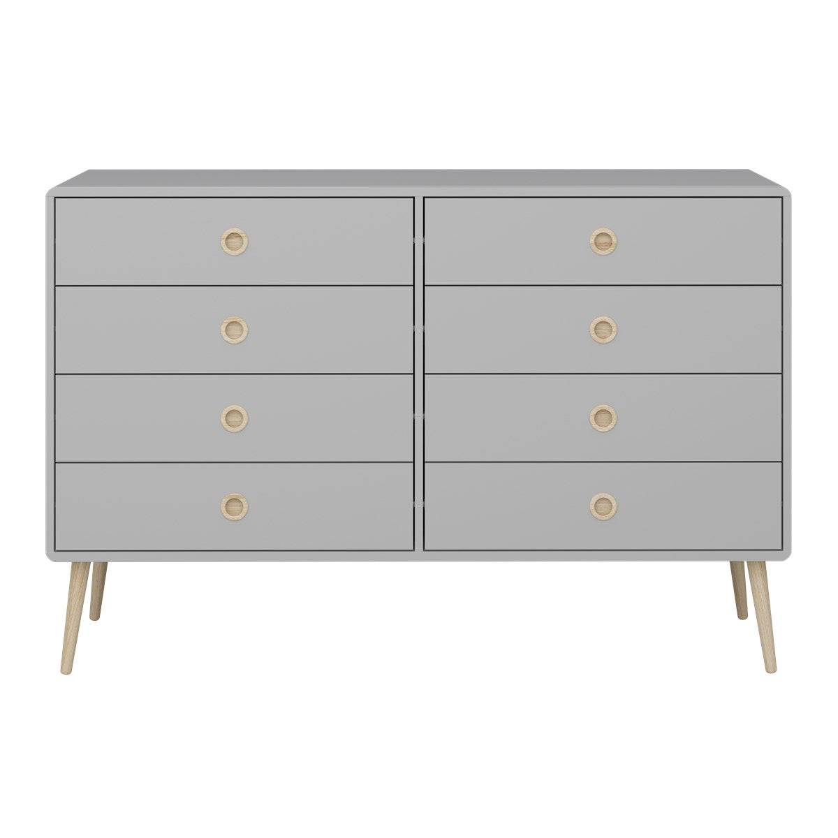 Steens Softline Grey 4+4 Drawer Wide Chest of Drawers - Price Crash Furniture