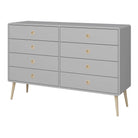 Steens Softline Grey 4+4 Drawer Wide Chest of Drawers - Price Crash Furniture