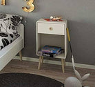 Steens Softline White Retro Style 1 Drawer Bedside Table - Price Crash Furniture