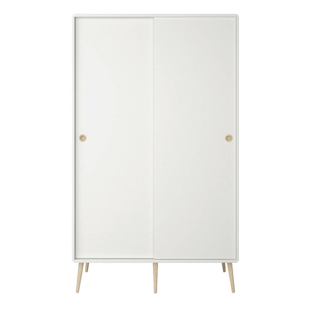 Steens Softline White Retro Style 2 Door Sliding Wardrobe - Price Crash Furniture