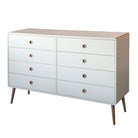 Steens Softline White Retro Style 4+4 Drawer Wide Chest of Drawers - Price Crash Furniture