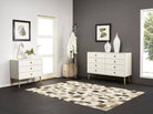 Steens Softline White Retro Style 4+4 Drawer Wide Chest of Drawers - Price Crash Furniture