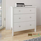 Steens Tromso 3 Drawer Chest of Drawers in Off-White - Price Crash Furniture