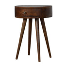 Nordic Chestnut Circular Bedside - Price Crash Furniture