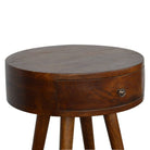 Nordic Chestnut Circular Bedside - Price Crash Furniture