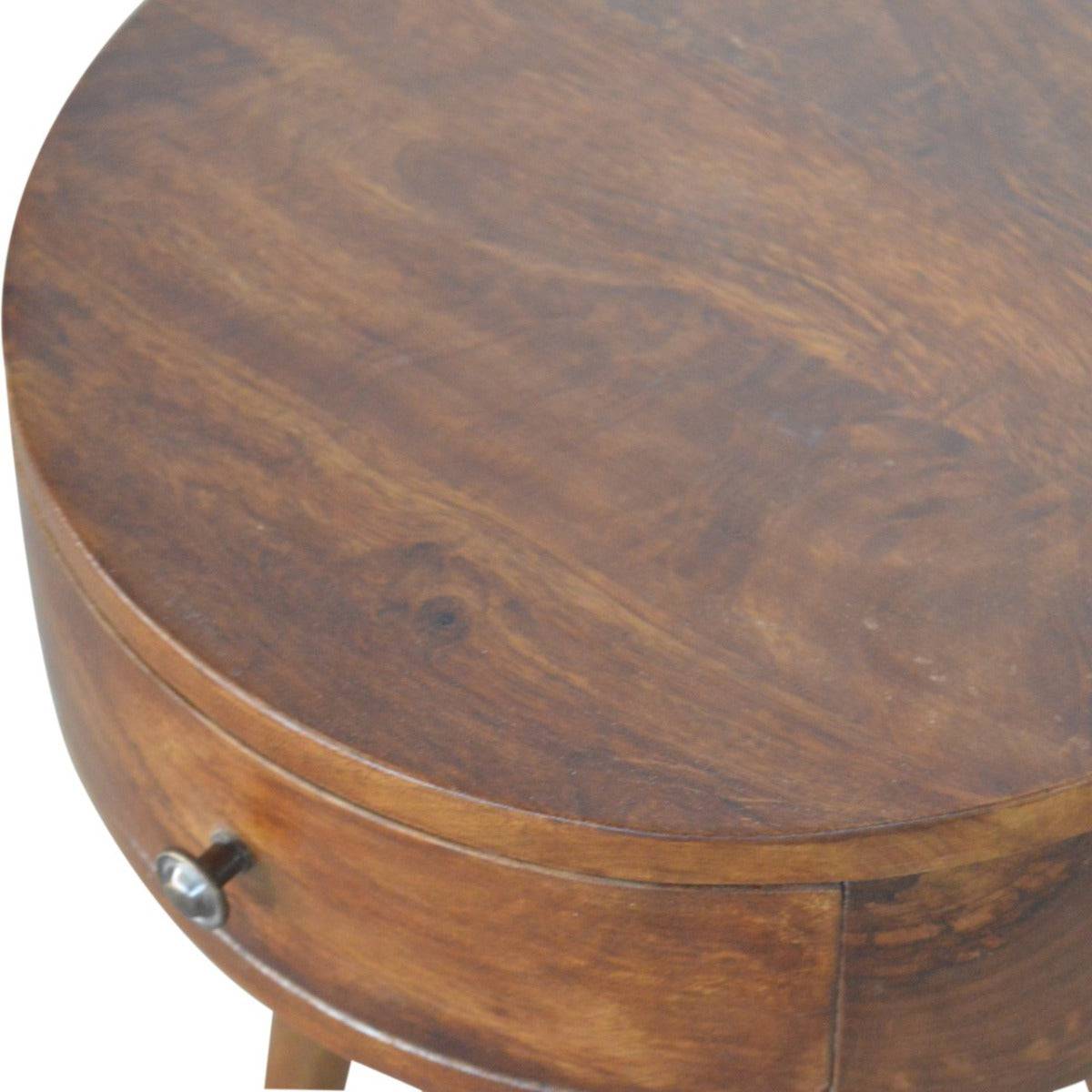 Nordic Chestnut Circular Bedside - Price Crash Furniture