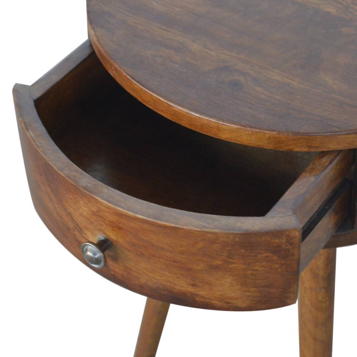 Nordic Chestnut Circular Bedside - Price Crash Furniture