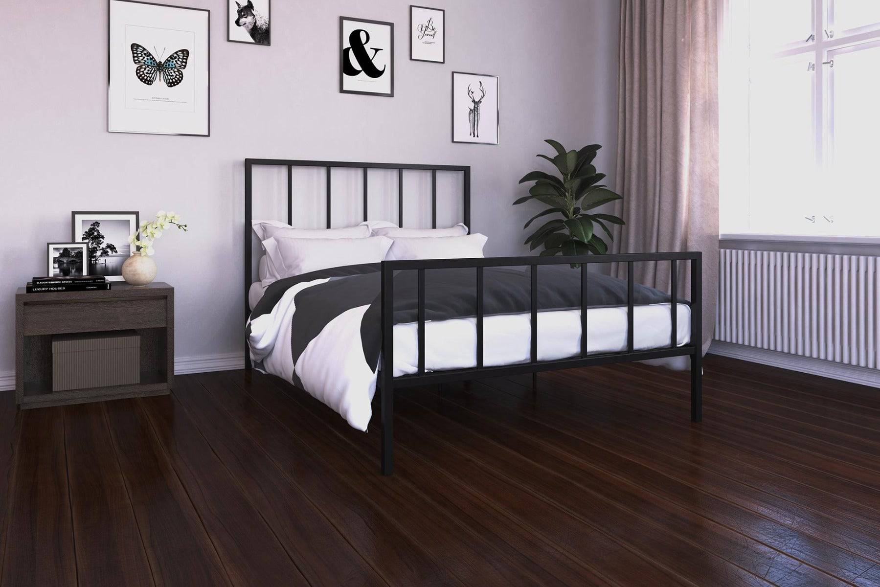 Stella Metal King Size Bed in Black by Dorel - Price Crash Furniture