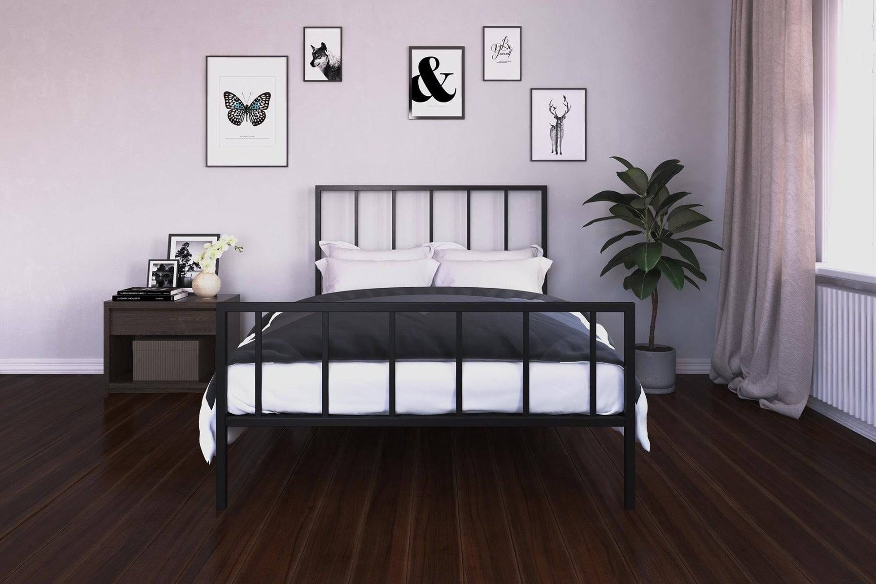 Stella Metal King Size Bed in Black by Dorel - Price Crash Furniture