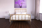 Stella Metal King Size Bed in Gold by Dorel - Price Crash Furniture