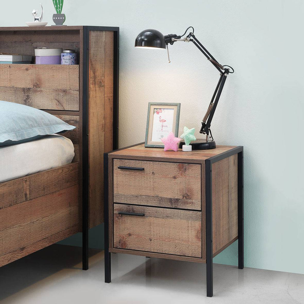 Stretton 2 Drawer Bedside Table / Side Table by TAD - Price Crash Furniture