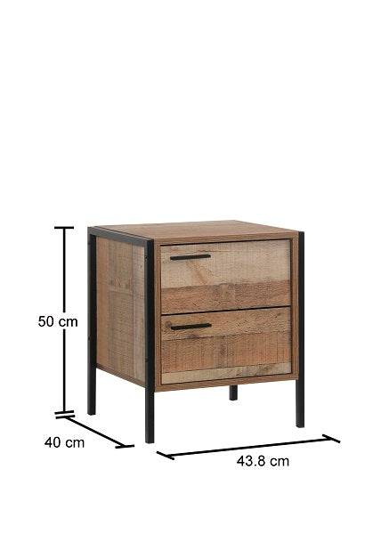 Stretton 2 Drawer Bedside Table / Side Table by TAD - Price Crash Furniture