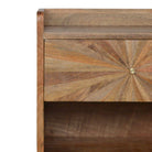 Sunrise Bedside Table in Oak-effect Mango Wood - Price Crash Furniture