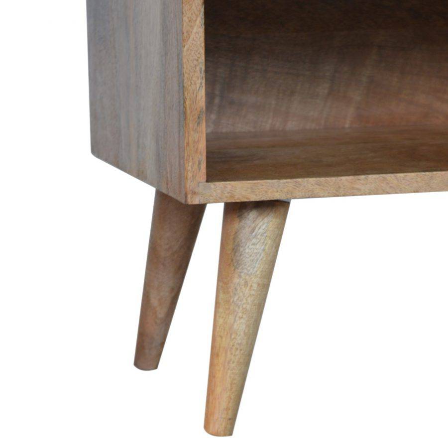 Sunrise Bedside Table in Oak-effect Mango Wood - Price Crash Furniture