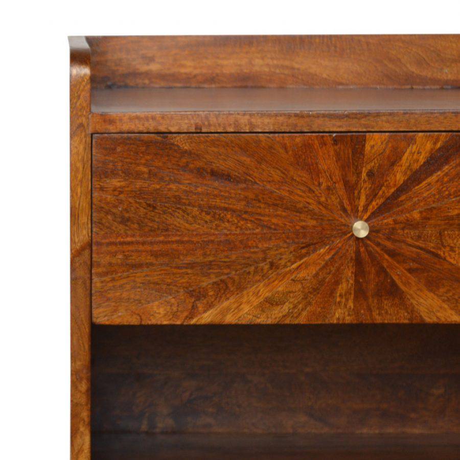 Sunrise Console Table in Chestnut-effect Mango Wood - Price Crash Furniture