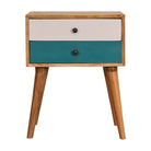 Teal Modern Solid Wood Bedside Table Unit - Price Crash Furniture