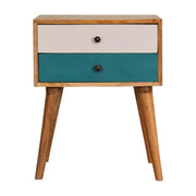 Teal Modern Solid Wood Bedside Table Unit - Price Crash Furniture