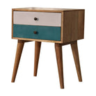 Teal Modern Solid Wood Bedside Table Unit - Price Crash Furniture