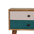 Teal Modern Solid Wood Bedside Table Unit - Price Crash Furniture