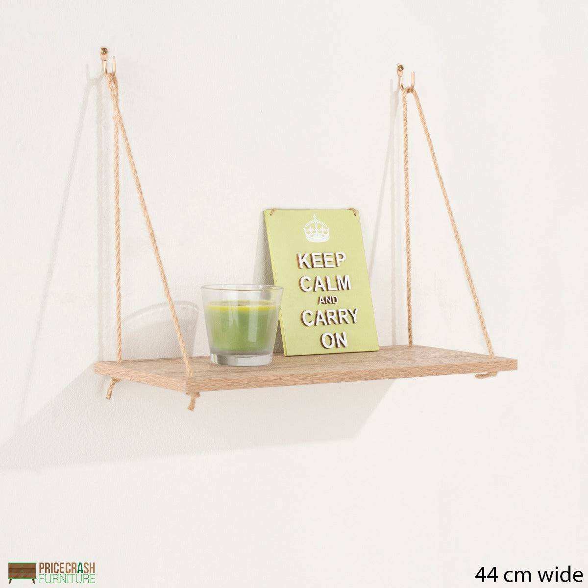 Thames Single Rope Shelf in Oak Foil by Core - Price Crash Furniture