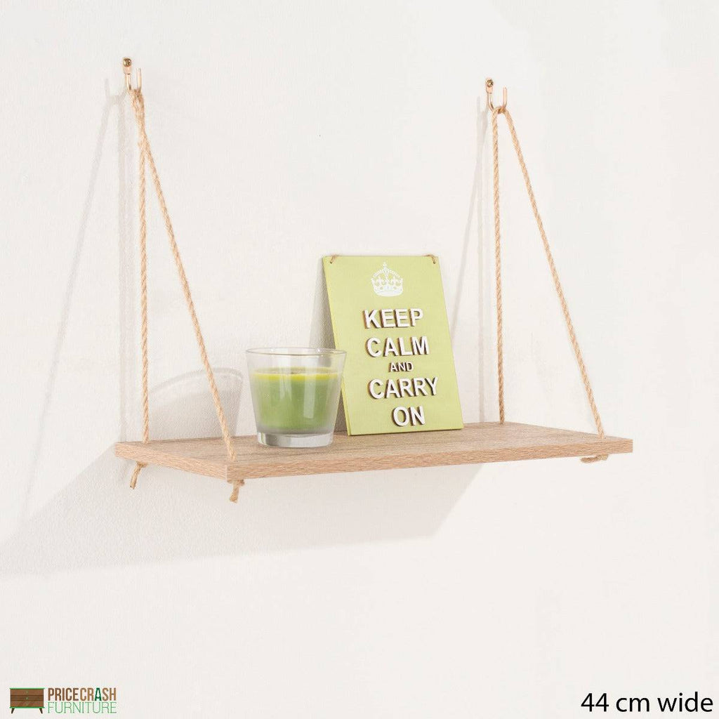 Thames Single Rope Shelf in Oak Foil by Core - Price Crash Furniture
