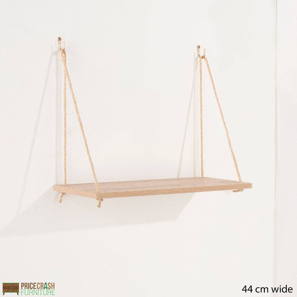 Thames Single Rope Shelf in Oak Foil by Core - Price Crash Furniture