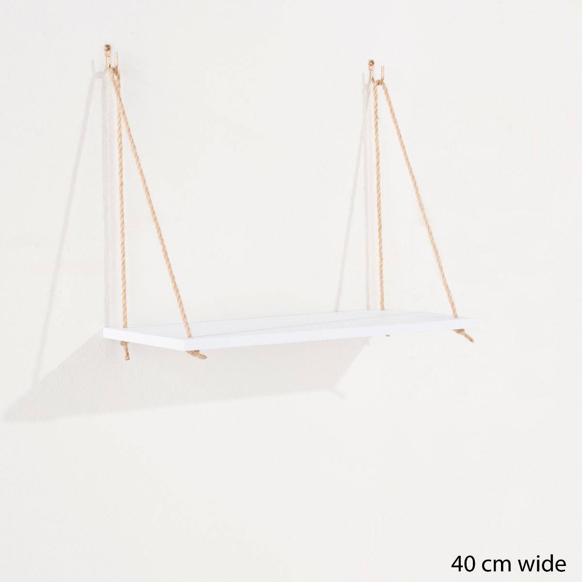 Thames Single Rope Shelf in White Foil by Core - Price Crash Furniture