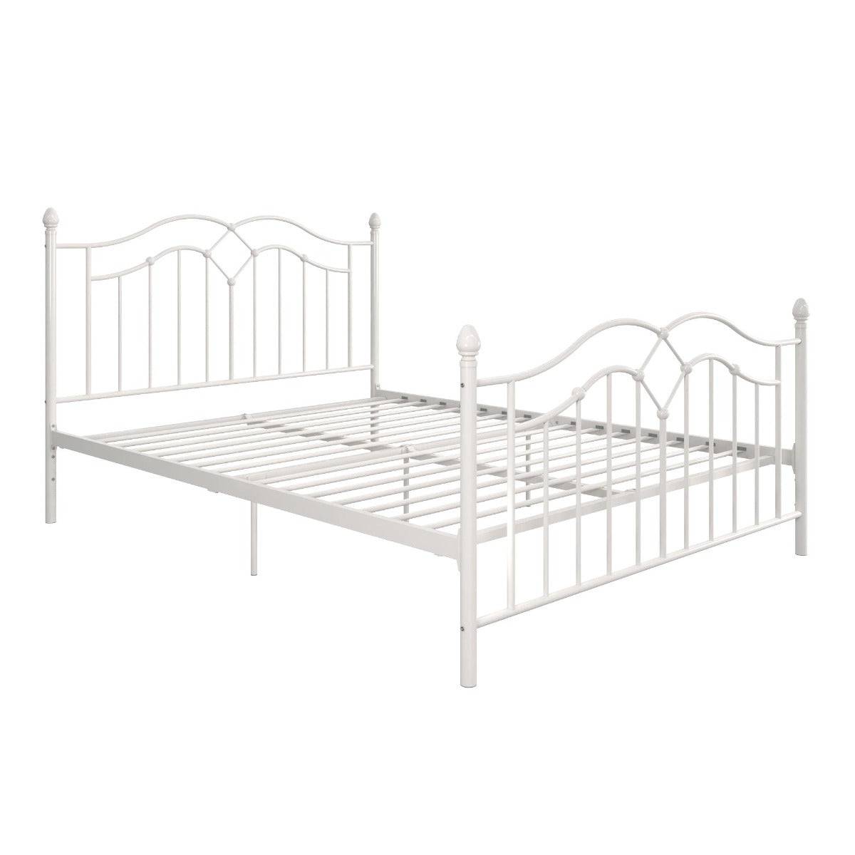 Tokyo Metal UK King Size Bed Frame (USA Queen Size) in White by Dorel - Price Crash Furniture