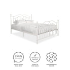 Tokyo Metal UK King Size Bed Frame (USA Queen Size) in White by Dorel - Price Crash Furniture