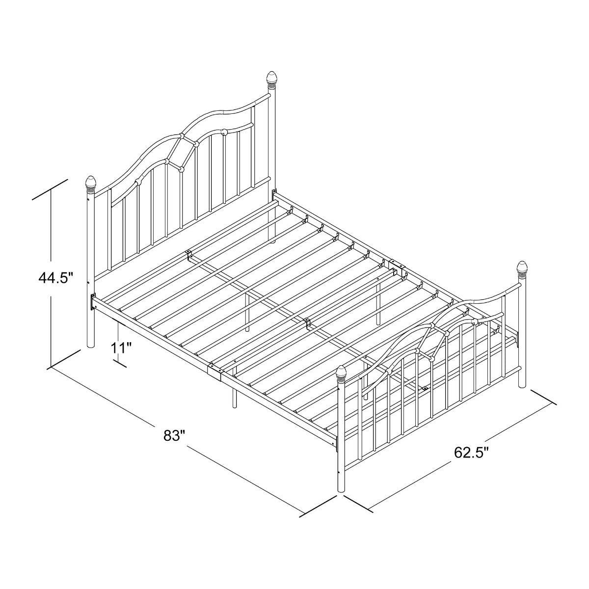 Tokyo Metal UK King Size Bed Frame (USA Queen Size) in White by Dorel - Price Crash Furniture