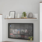 Toledo 138cm White Gloss & Oak Wall Shelf - Price Crash Furniture