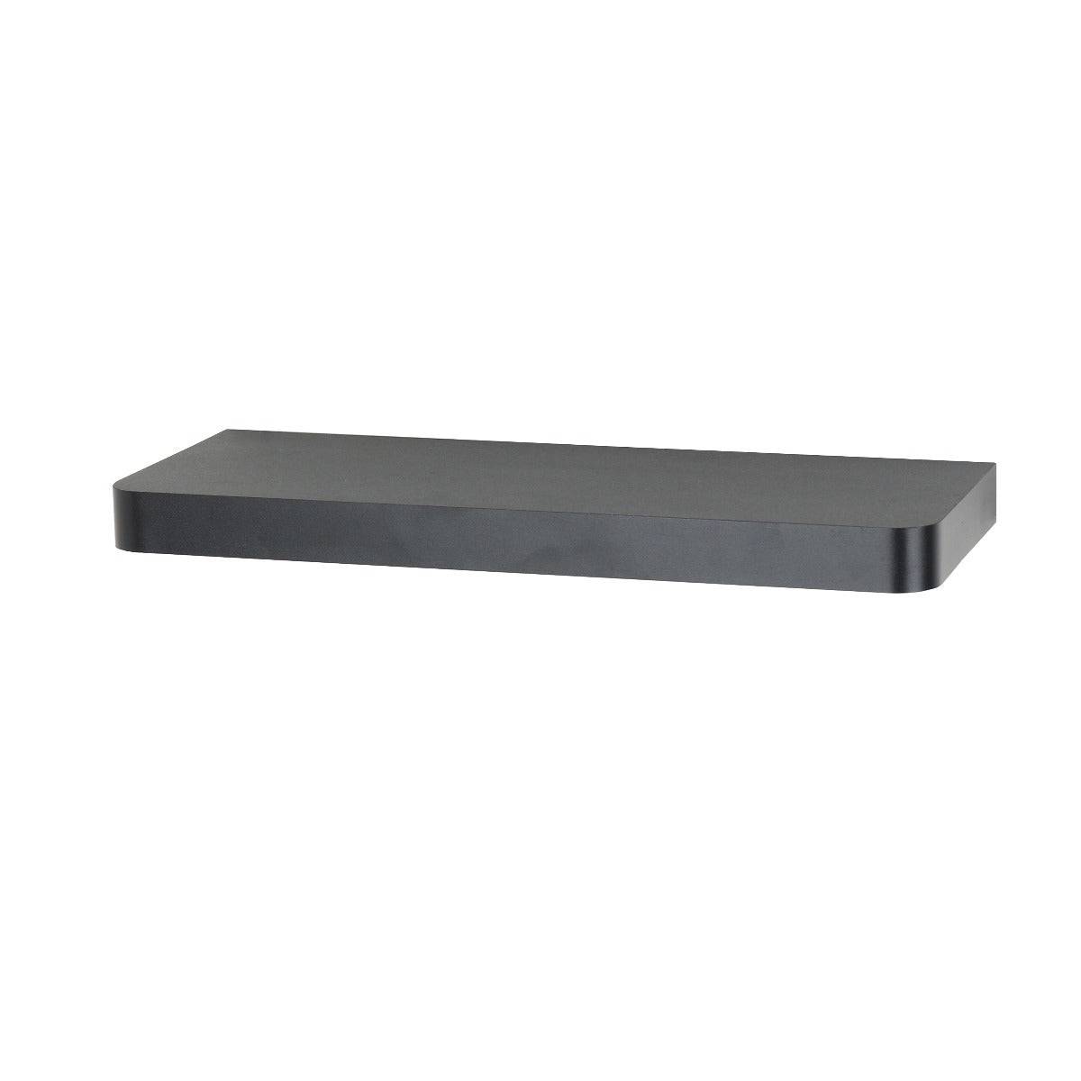 Trent Matt Black 500x145mm Narrow Floating Shelf Kit by Core - Price Crash Furniture