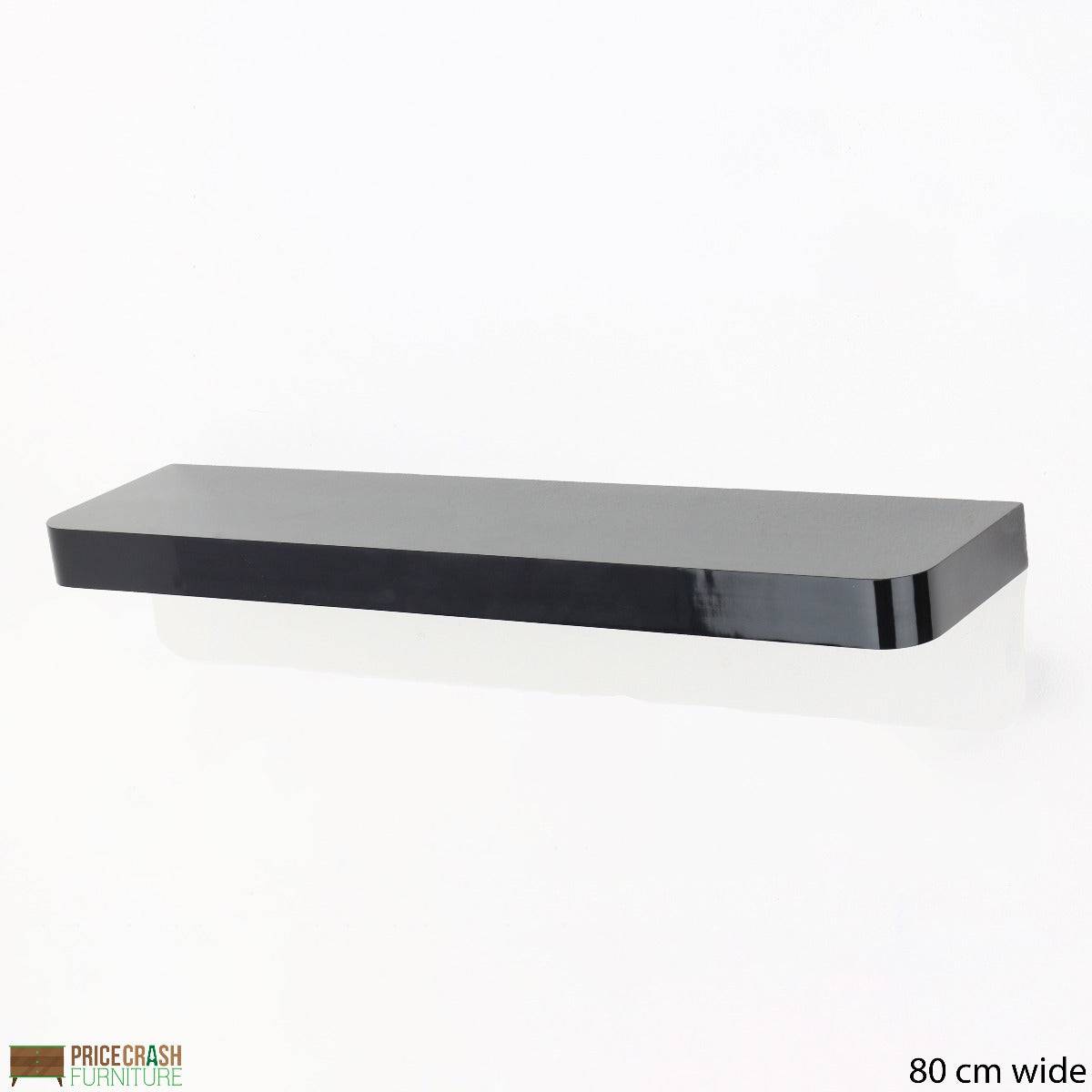 Trent Matt Black 800x145mm Narrow Floating Shelf Kit by Core - Price Crash Furniture