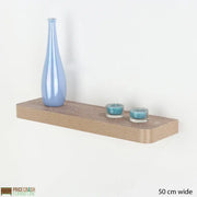 Trent Matt Oak 500x145mm Narrow Floating Shelf Kit by Core - Price Crash Furniture
