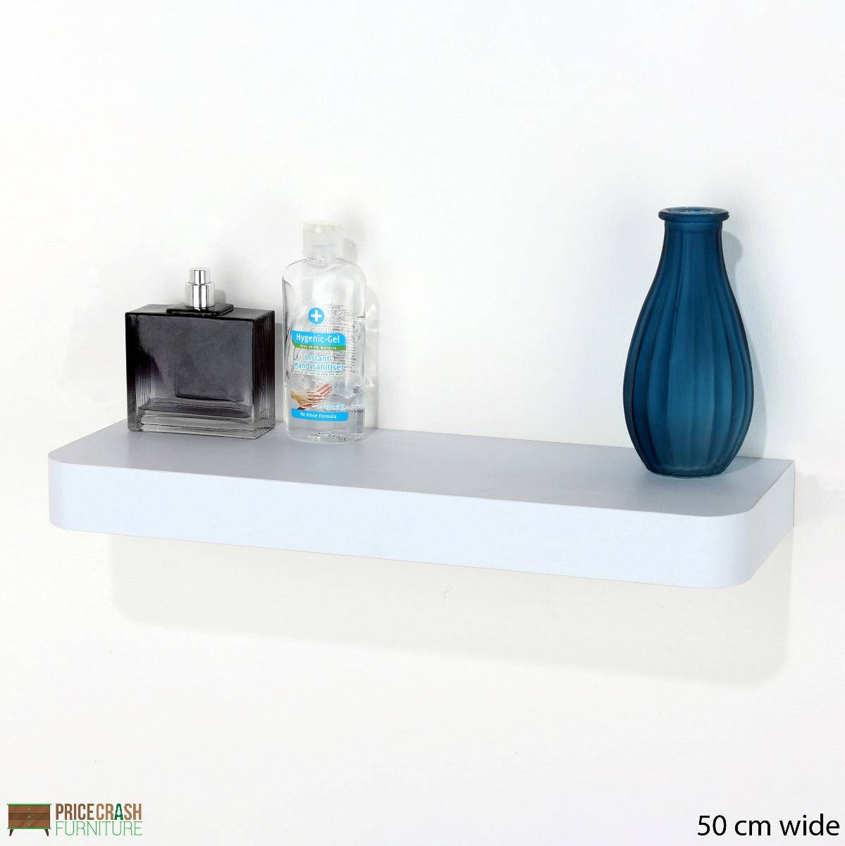 Trent Matt White 500x145mm Narrow Floating Shelf Kit by Core - Price Crash Furniture