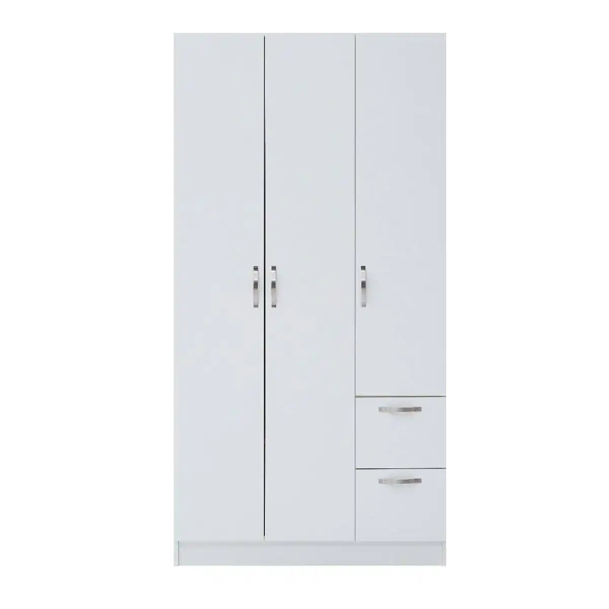 3 DOOR DOUBLE WARDROBE IN WHITE - Price Crash Furniture