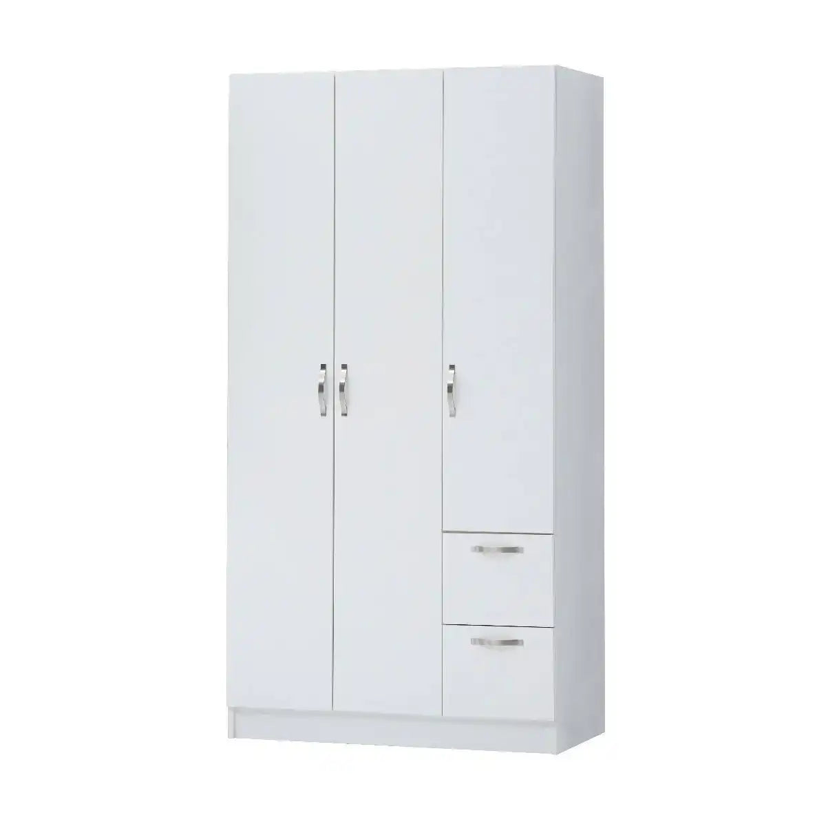 3 DOOR DOUBLE WARDROBE IN WHITE - Price Crash Furniture