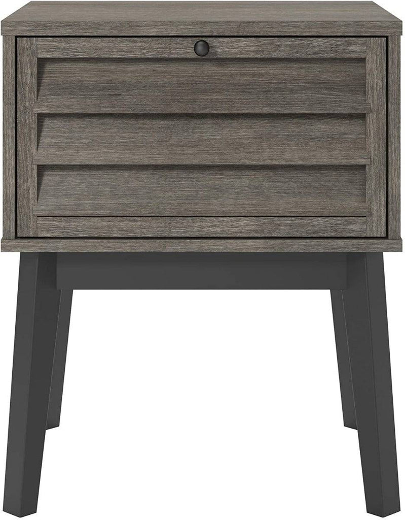Vaughn Bedside Cabinet Side Table in Grey Oak by Dorel - Price Crash Furniture