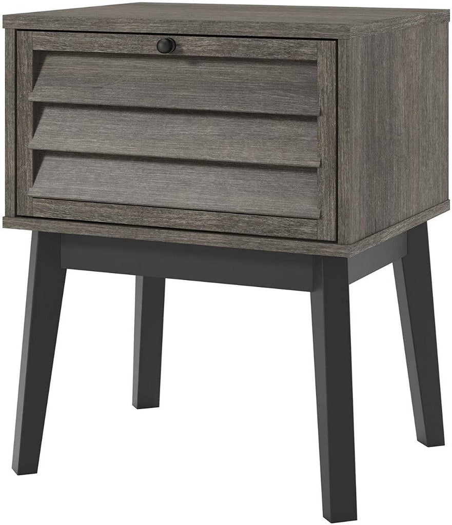 Vaughn Bedside Cabinet Side Table in Grey Oak by Dorel - Price Crash Furniture