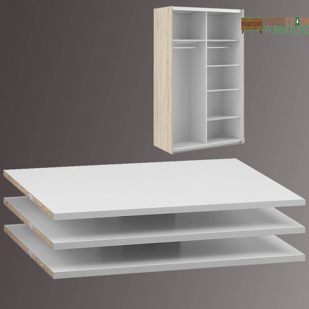 Verona set of 3 extra shelves - Narrow (for 120 cm sliding wardrobe) - Price Crash Furniture