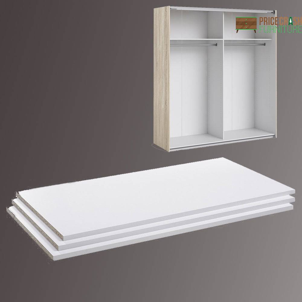 Verona set of 3 extra shelves - Wide (for 180 cm sliding wardrobe) - Price Crash Furniture