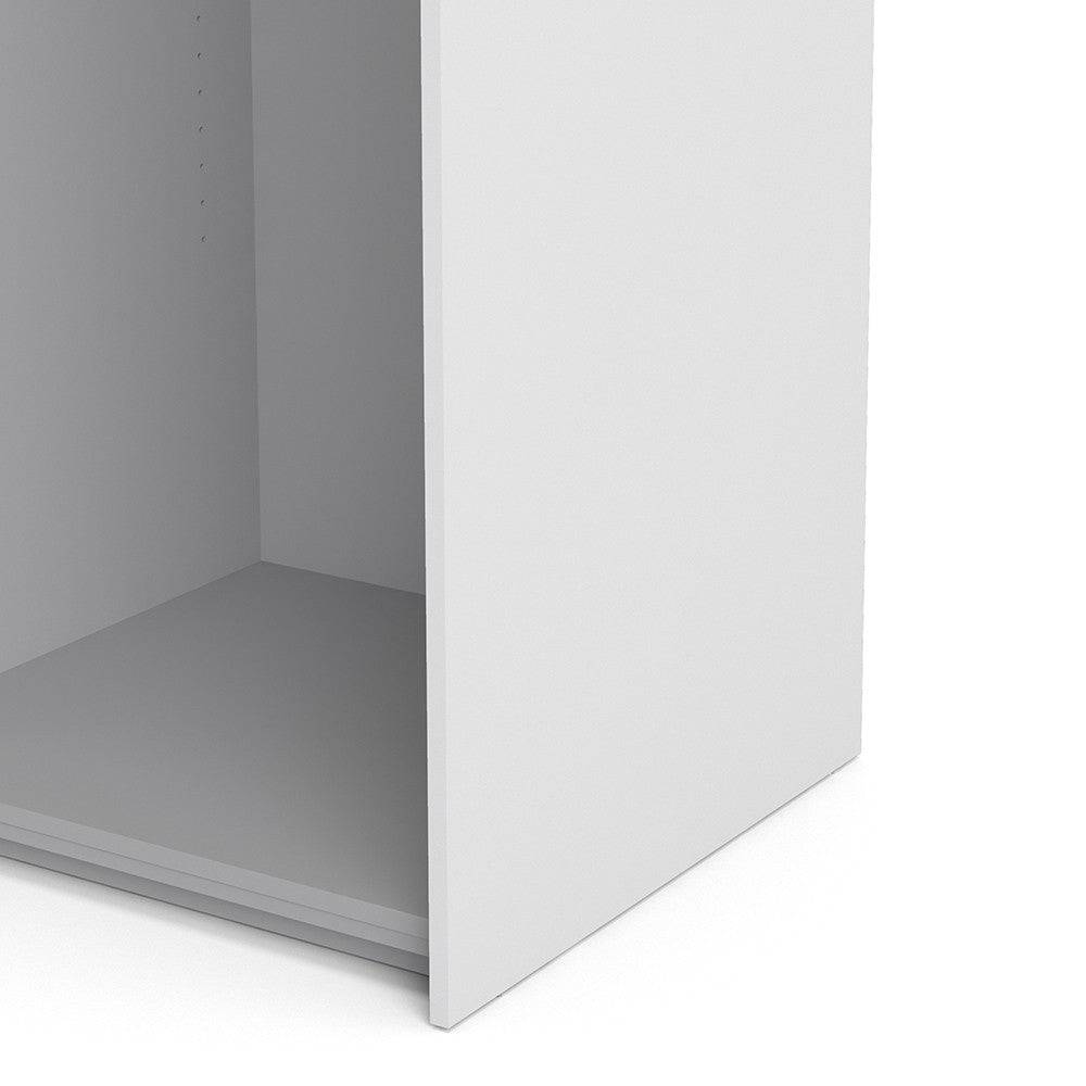 Verona Sliding Wardrobe 120cm in White with White Doors with 5 Shelves - Price Crash Furniture