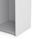 Verona Sliding Wardrobe 120cm in White with White Doors with 5 Shelves - Price Crash Furniture