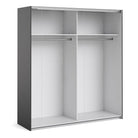 Verona Sliding Wardrobe 180cm in Black Matte with Black and Mirror Doors - Price Crash Furniture