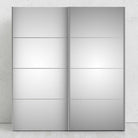 Verona Sliding Wardrobe 180cm in Black Matte with Mirror Doors with 2 Shelves - Price Crash Furniture