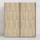 Verona Sliding Wardrobe 180cm in Oak with Oak Doors with 2 Shelves - Price Crash Furniture