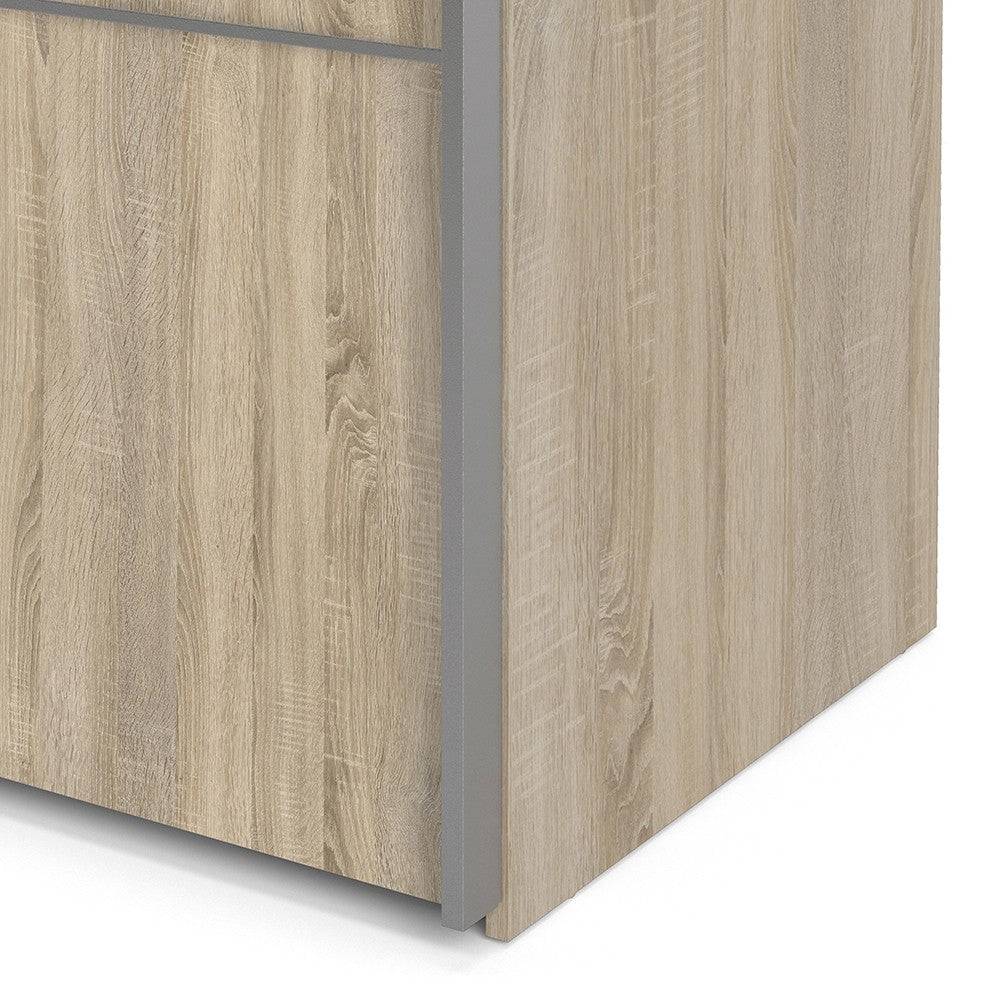 Verona Sliding Wardrobe 180cm in Oak with Oak Doors with 5 Shelves - Price Crash Furniture