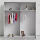 Verona Sliding Wardrobe 180cm in White with Mirror Doors with 2 Shelves - Price Crash Furniture