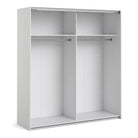 Verona Sliding Wardrobe 180cm in White with Mirror Doors with 2 Shelves - Price Crash Furniture